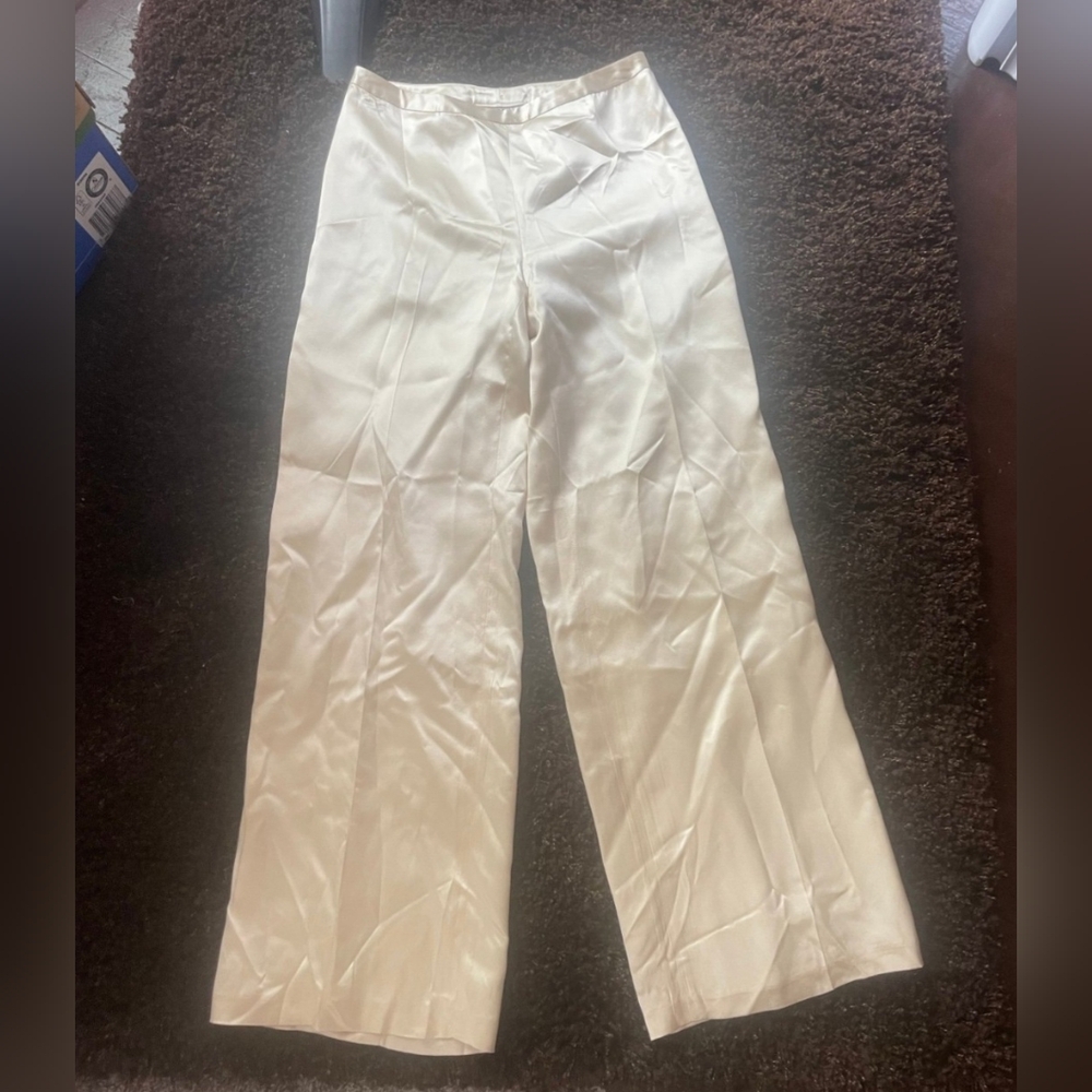 Elegant Cream 100% Silk Pants